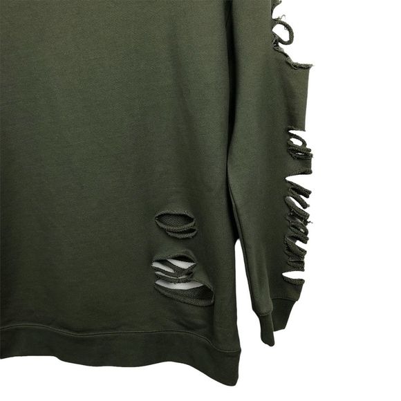 SOLD Alo Yoga | Fade Distressed Long Sleeve Pullover in Jungle French Terry - Picture 3 of 9